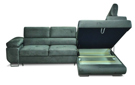 Ecksofa mit Schlaffunktion Ganta puderrosa rechte Seite moderner Veloursstoff garantiert höchsten Komfort und Funktionalität