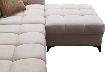 Ecksofa mit Schlaffunktion Bolmso grau rechtsseitiges Ecksofa mit zwei Bettkästen praktische Schublade in der Seite des Möbels