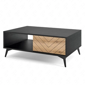 Couchtisch Gusto 104 cm Schwarz / Eiche Evoke Modernes und praktisches Design Tischplatte resistent gegen verschüttete Flüssigkeiten