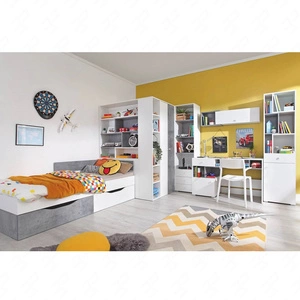 Epsilon weiß / Beton Möbel-Set ideal für ein Jugend- oder Kinderzimmer in einem trendigen Stil