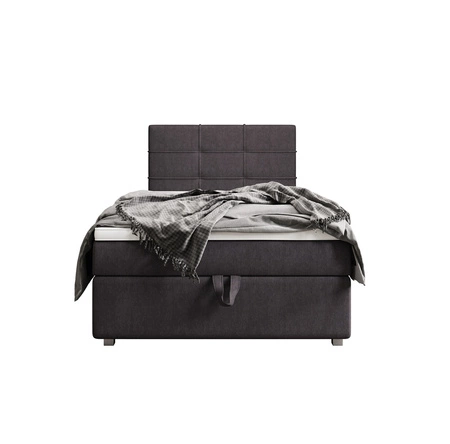 Boxspringbett Fresno 100x200 graphit im modernen skandinavischen Stil mit gepolstertem Kopfteil Bett mit Staukasten