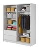 Schiebeschrank Cento 184 cm weiß modernes Design Kleiderschrank ideal für Schlafzimmer Kleiderschrank oder Flur