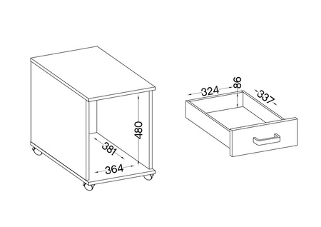 Schubladenschrank Makana hellgrau funktionelles Möbelstück für das Büro Arbeitszimmer oder Jugendzimmer