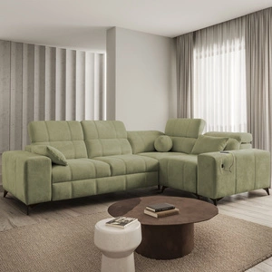 Ecksofa mit Schlaffunktion Penejos II olive richtiger Komfort für die tägliche Entspannung Ecksofa mit Bettkasten