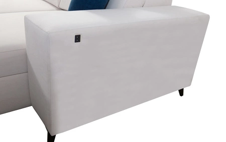 Ecksofa mit Schlaffunktion Kelly Sleek IX Esche grau links Ecksofa mit bequemen Armlehnen und verstellbaren Kopfstützen