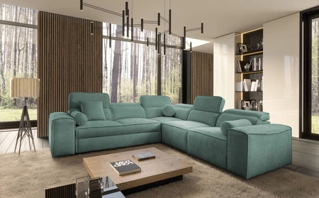 Ecksofa mit Schlaffunktion Viano III patina rechte Seite stilvolles Ecksofa mit Bettzeugcontainern perfekt für moderne Interieurs