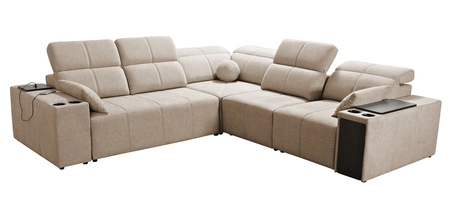 Ecksofa mit Schlaffunktion Tesalia III Lux mint rechtsseitiges Komfort-Ecksofa mit ausziehbarer Fußstütze Schiebefunktion der Rückenlehne