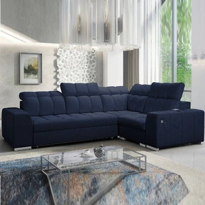 Ecksofa mit Schlaffunktion Luigi II marineblau rechtes Ecksofa mit Bettkasten für den alltäglichen Liegekomfort