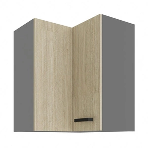 Chevron 60x60 GN-72 2F Eck-Küchenwandschrank mit dekorativem Fischgrätdekor feuchtigkeits- und beschädigungsbeständiger Schrank