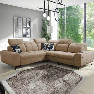 Ecksofa mit Schlaffunktion Buffalo III dunkelbeige rechtsseitiges Komfort-Ecksofa mit ästhetischer Ausführung mit Bettzeugcontainern