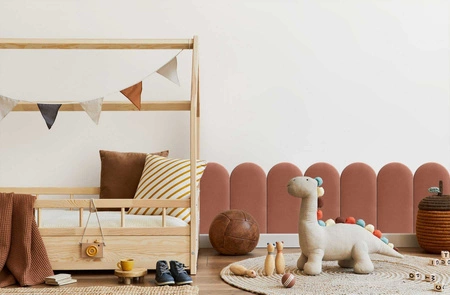 Wally gepolstertes Paneel 30x100 cm schmutzig rosa stilvolles Wandpaneel Zaun Veloursstoff modisches Finish für jede Einrichtung