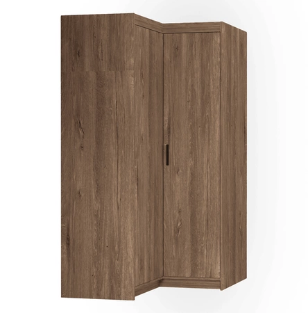 Rene Eck Kleiderschrank Eiche lefkas stilvolles Design ABS Einfassung Schlafzimmer Kleiderschrank Fronten in mattem Finish schwarz Griffe