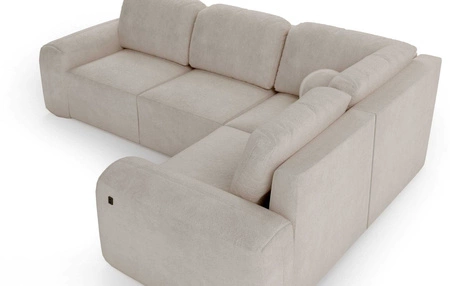 Ecksofa mit Schlaffunktion Arbon II schwarz rechte Ecke stilvolles Design markante runde Form Behälter für Bettzeug