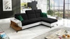 Ecksofa mit Schlaffunktion Bresso schwarz / weiß rechtes Ecksofa mit praktischer Ablage in Eiche lancelot verstellbare Kopfstützen
