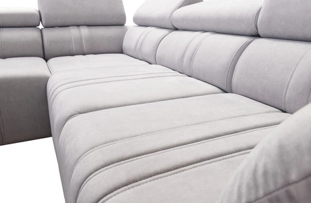 Ecksofa mit Schlaffunktion Castel XI graphit links komfortables Ecksofa mit Stauraum für Bettzeug strapazierfähiger Stoff