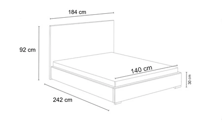 Polsterbett Palise 140x200 schwarz stilvolles Bett mit Bettzeugablage komfortables Kopfteil besticht durch sein elegantes Design