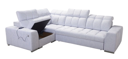 Ecksofa mit Schlaffunktion Luigi II marineblau linkes Ecksofa mit Bettkasten für den täglichen Liegekomfort