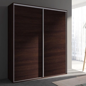 Grande 204 cm Schiebeschrank Eiche sonoma schokolade moderner Kleiderschrank mit Spiegel ausgestattet mit Aluminium-Türführungen