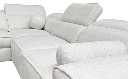 Ecksofa mit Schlaffunktion Viano III cremefarben rechts stilvolles Ecksofa mit Bettzeugcontainern perfekt für moderne Interieurs