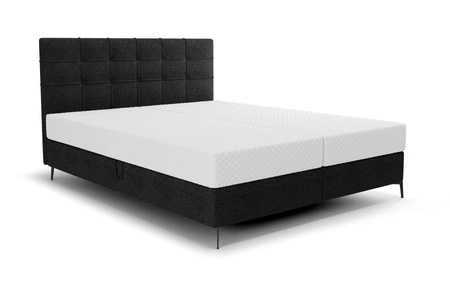 Boxspringbett Irvine 180x200 schwarz stilvolles Bett mit Bettzeugablage komfortables Kopfteil besticht durch sein elegantes Design