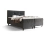 Boxspringbett Melba 160x200 grau Bett im modernen skandinavischen Stil mit markantem Kopfteil