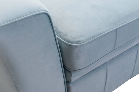 Ecksofa mit Schlaffunktion Rava gelb rechts Samt komfortables und funktionelles Ecksofa mit verstellbaren Kopfstützen