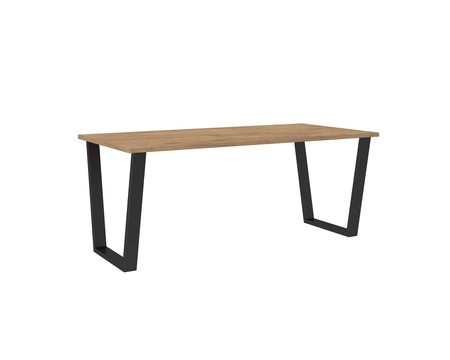 Woburn Tisch 185x90 cm Eiche lancelot / schwarz schlichte Form der Möbel mit stilvollen schwarzen Beinen im Loft-Stil bereichert auslaufsichere Platte