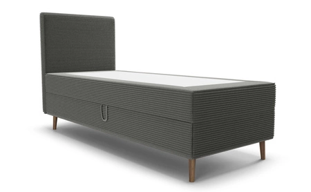 Boxspringbett Totti 90x200 graphit stilvolles Bett mit Bettzeug Lagerung dreidimensionalen Stoff mit ausdrucksstarken Streifen