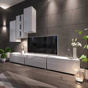 Hängeschrank Viva weiß glänzend Universallösung für das Wohnzimmer ideale Wahl für alle, die nach praktischen und ungewöhnlichen Lösungen suchen