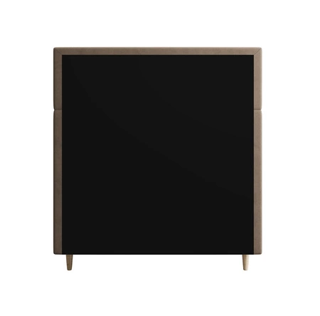 Boxspringbett Benet 90x200 hellbraun im modernen skandinavischen Stil mit gepolstertem Kopf- und Fußteil Bett mit Staukasten