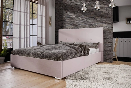 Burgos Polsterbett 140x200 puderrosa mit modernem Kopfteil ideal für Schlafzimmer