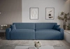 Klappsofa Brandon XL Bis blau modernes Design dreidimensionalen Stoff mit ausdrucksvollen Streifen Bettzeugbehälter