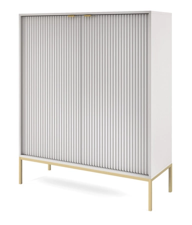 Kommode Lovro 104 cm grau modernes Design Kommode mit Gold bereichert wird Liebhaber der expressiven Interieur begeistern