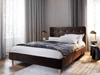 Polsterbett Noiro 140x200 braun mit Container im modernen skandinavischen Stil mit markantem Kopfteil