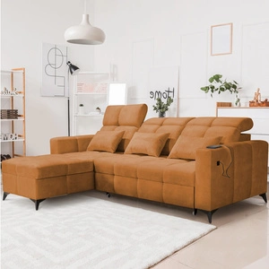 Ecksofa mit Schlaffunktion Laredo honey left komfortables und stilvolles Ecksofa mit Bettzeugcontainer
