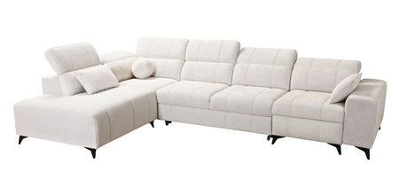 Ecksofa mit Schlaffunktion Penejos XI Lux olive linke Seite stilvolles Ecksofa mit bequemem ausziehbarem Fußteil