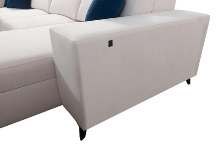 Ecksofa mit Schlaffunktion Kelly Sleek VI arctic blue rechte Seite modernes Design Ecksofa für Wohnzimmer mit verstellbaren Kopfstützen