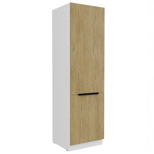Küchenhochschrank für Einbaukühlschrank Cremona 60 LO-210 2F Metallgriffe feuchtigkeits- und beschädigungsbeständiger Schrank