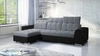 Ecksofa mit Schlaffunktion Luigi grau / schwarz links Ecksofa mit zwei Bettkästen Stoff mit einer interessanten Struktur