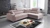 Ecksofa mit Schlaffunktion Nausa III puderrosa rechts Samt stilvolles bequemes Ecksofa verstellbare Kopfstützen Bettzeugcontainer
