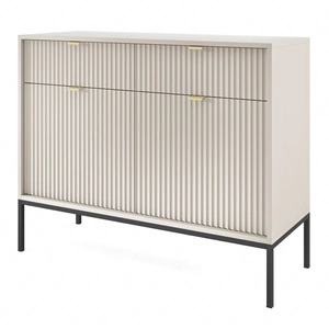 Lovro 104 cm Schubladenkommode beige modernes Design wird die Liebhaber von markanten Interieurs begeistern