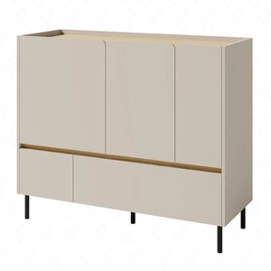 Kommode Paguro 120 cm sandbeige / geölte Eiche ideale Kommode für Schlafzimmer Wohnzimmer oder Jugendzimmer