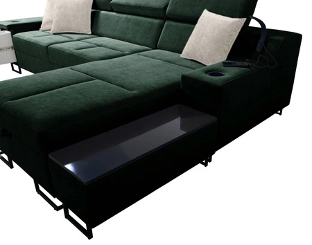 Ecksofa mit Schlaffunktion Alcamo honey right elegantes und stilvolles Ecksofa mit einer ausziehbaren praktischen Schublade an der Seite des Möbels