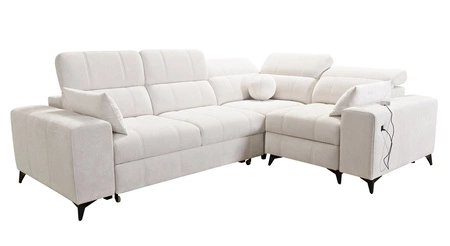 Ecksofa mit Schlaffunktion Penejos II Lux creme rechts komfortables Ecksofa für das Wohnzimmer mit bequemer ausziehbarer Fußstütze