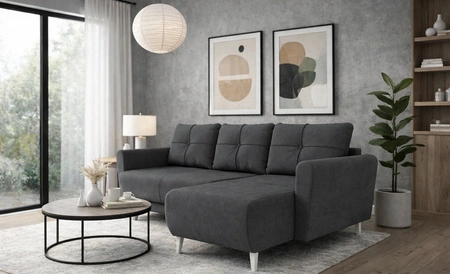 Ecksofa mit Schlaffunktion Felicie dunkelgrau Universal-Ecksofa stilvolles Design das sich in jede Einrichtung einfügt