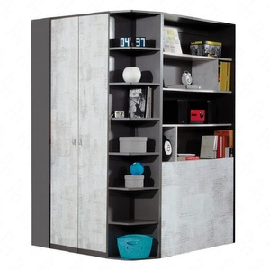 Kleiderschrank mit Regalen Tablo Graphit / Rätsel ideal für einen Kleiderschrank sehr nützlich und hat einen modernen Look