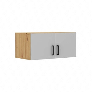 Garderobenerweiterung Makana 80 cm Eiche handwerklich / hellgrau Funktionsschrank wird Stauraum für Kleidung Schuhe und Accessoires zu erhöhen