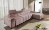 Ecksofa mit Schlaffunktion Castel XII rosa rechte Seite stilvolles und bequemes Ecksofa für Wohnzimmer funktionelle verstellbare Kopfstützen