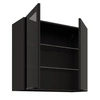 Küchenhängeschrank Schwarz 80 GS-72 2F Metallkantengriffe Schrank beständig gegen Dampf hohe Temperatur und Verschüttungen
