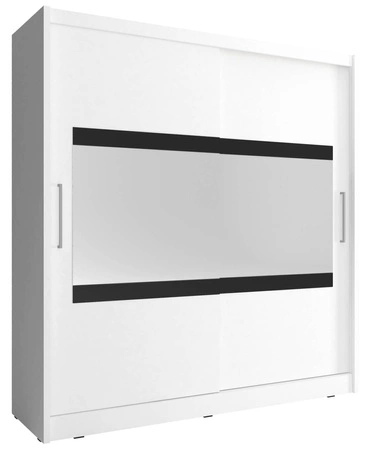 Dokos 200 cm Schiebeschrank weiß moderne Garderobe ideal für eine Schlafzimmergarderobe oder Flur